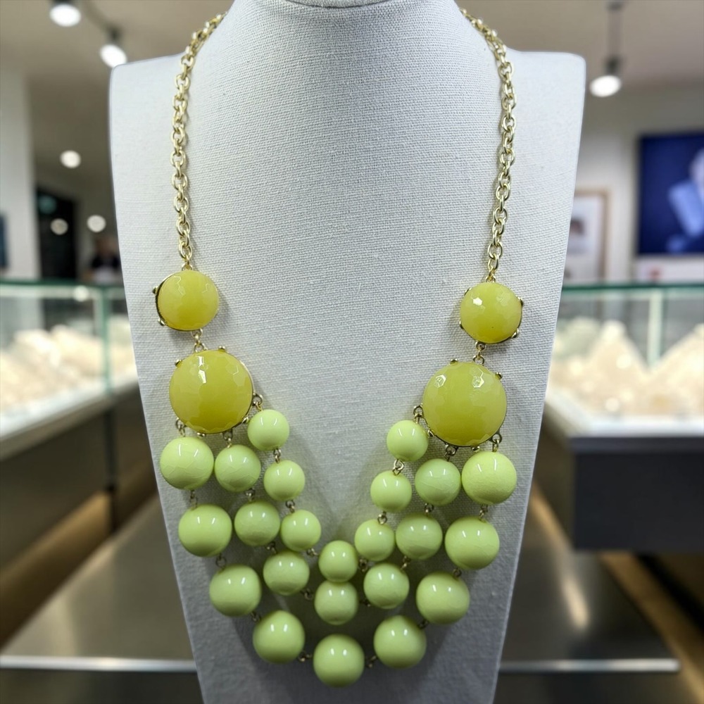 Lime Green Bubble Bead Statement Necklace‎ Y2K Dopamine Dressing Maximalist